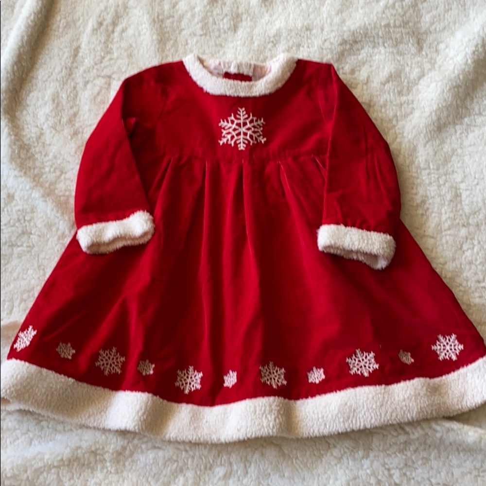 Hanna Anderson red snowflake dress 90